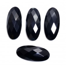Black onyx 11X24 mm oval rose cut flat back wt 1.3ct  gemstone 